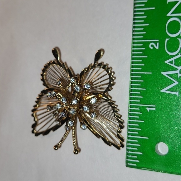 Women's Monet Butterfly Brooch with Rhinestones NWOT - Picture 7 of 7